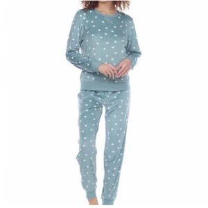 NWT Honeydew Intimates Pajama Set in Teal with White Hearts size XL